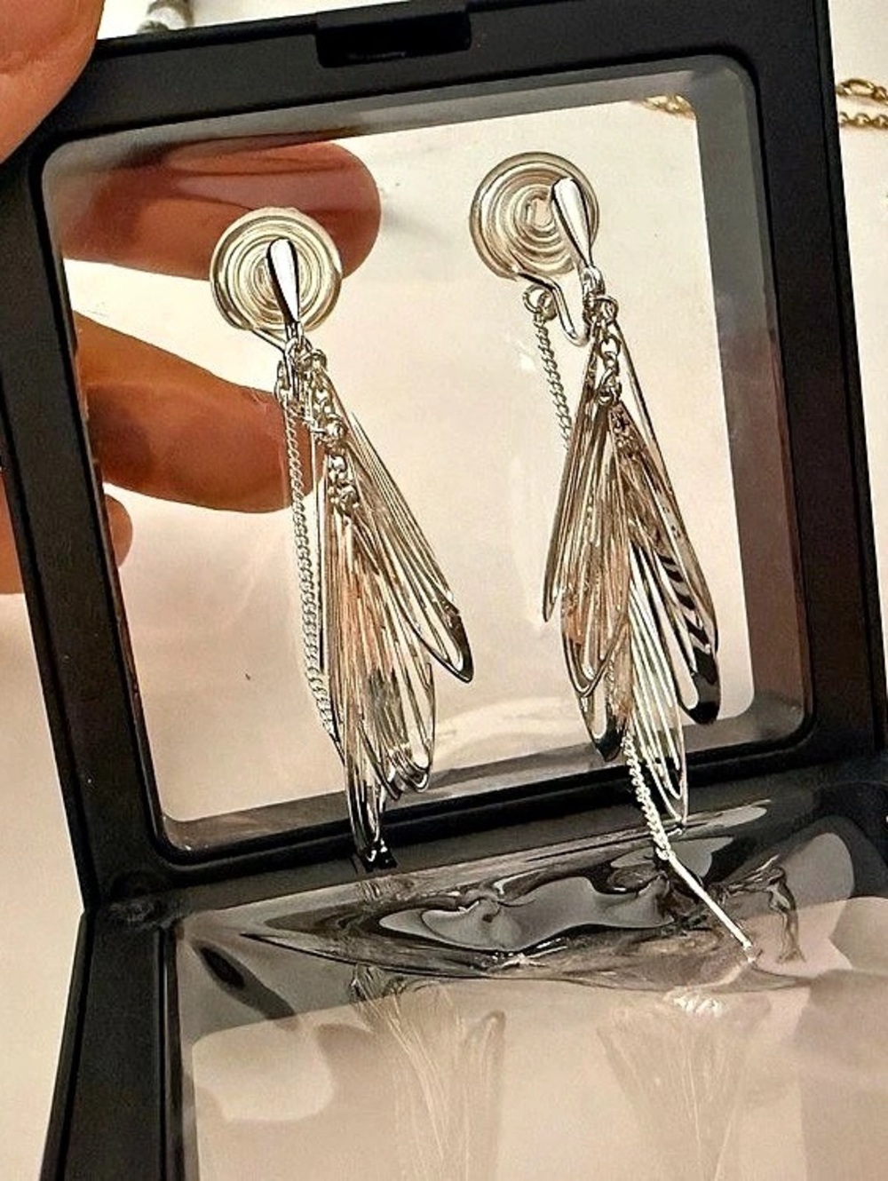 Silver Drop Earrings Like New